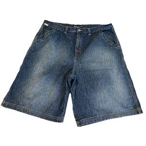 Aeropostale Men's Carpenter Shorts Size 38 100% Blue ‎ Cotton Denim